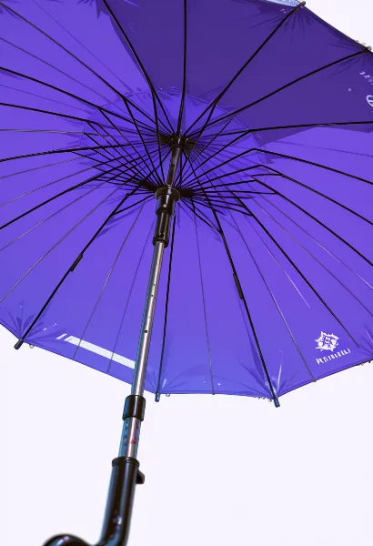 紫の傘が紡ぐ雨の記憶