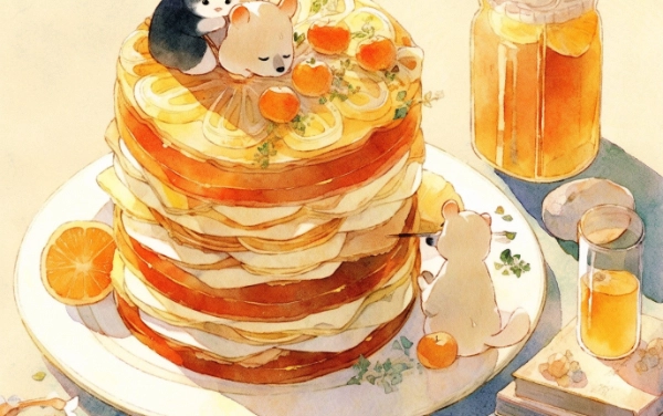 朝食はパンケーキ