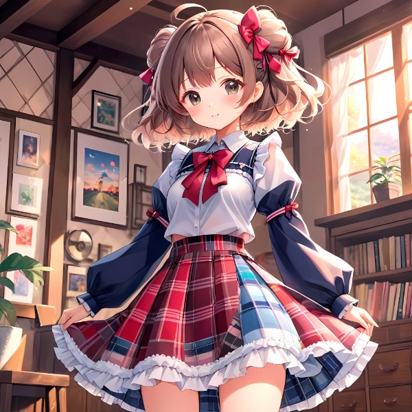 パッチワークのスカート。