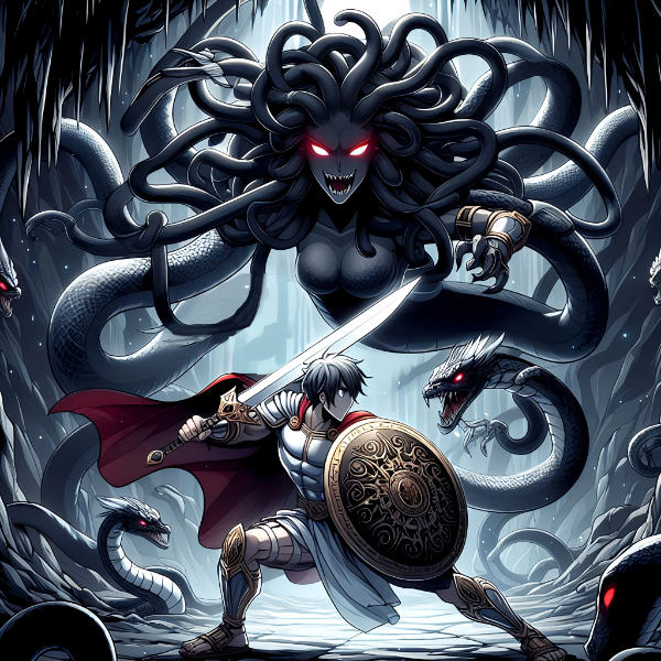 メデューサに立ち向かうペルセウス