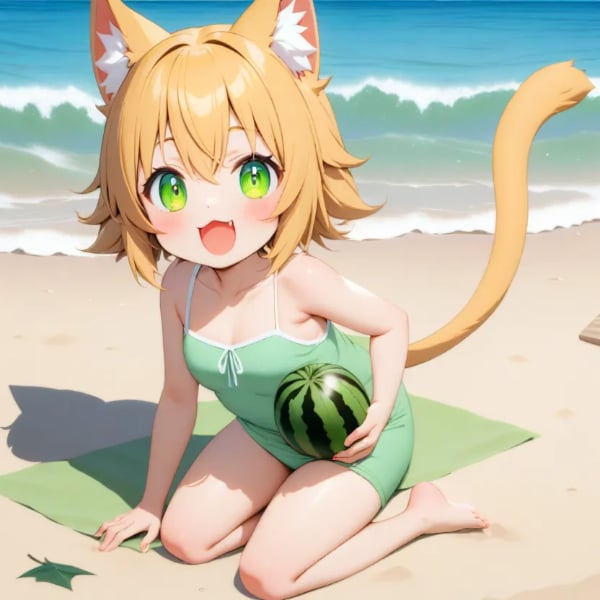 スイカ割るのにゃん🎵