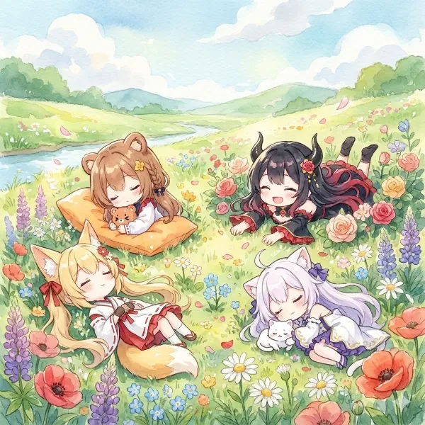 みんなでお昼寝