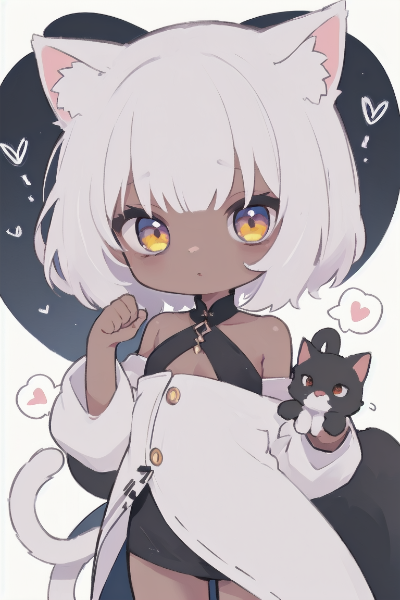 猫耳少女と黒猫の魔法の夜