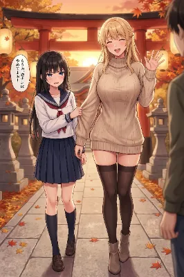 daughter & mother 秋の神社で逆ナン阻止！