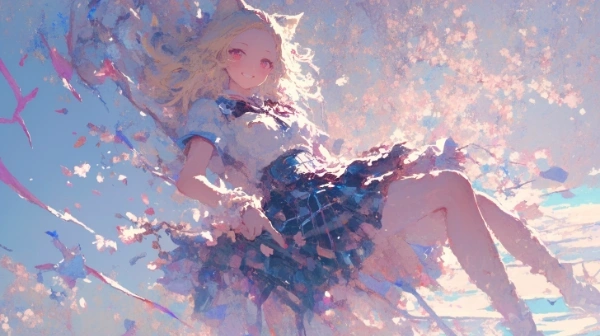 チェックのスカート。