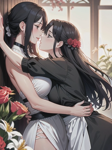 キスをする女性