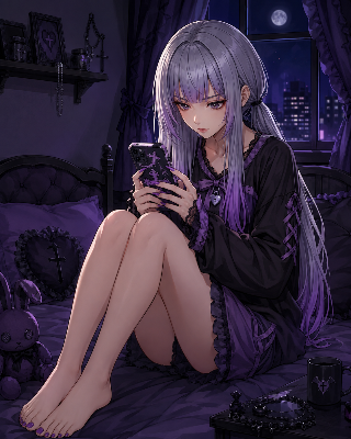 スマホを操作するしおんちゃん