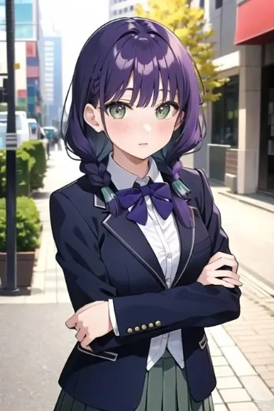紫髪の学生