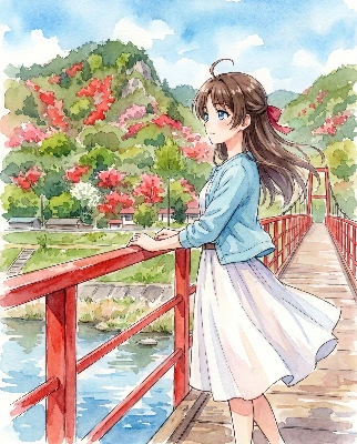 矢祭山　あゆのつり橋