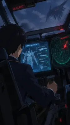 敵影迫るコックピットの少年