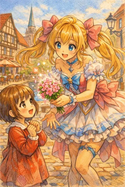 魔法少女と花と