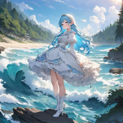お昼の海