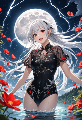 黒水着のエルフ