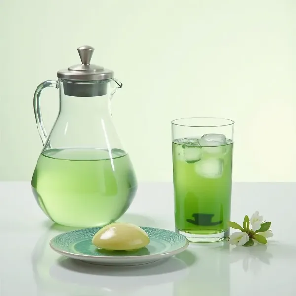 水出し緑茶と水羊羹