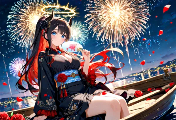 花火大会見物なのじゃ