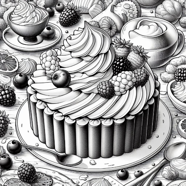 塗り絵_03 ホイップ菓子