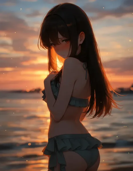 夕日と君と