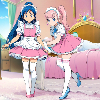 昼下がりの青髪メイドさん