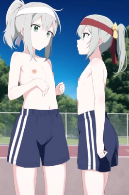 上半身裸で運動会