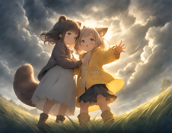 コン子とポン子・早くお家に帰ろう