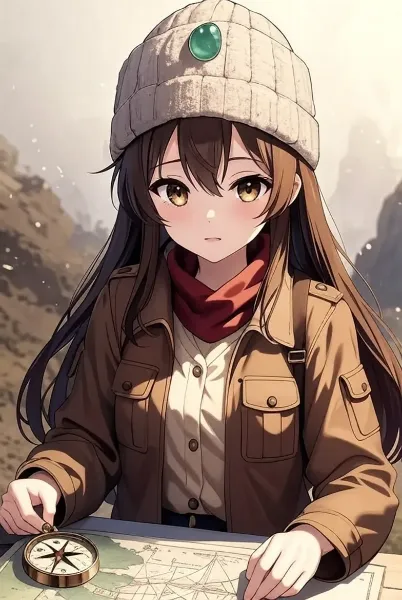 雪山のダンジョンで発見した伝説のニット帽をさっそく装備する系探検女子