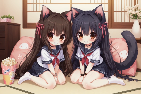 ちびにゃん達の映画鑑賞会