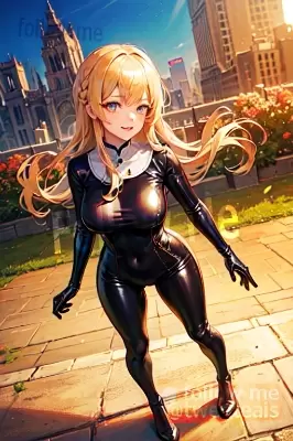 夜の街を散策していたラバースーツ姿のジンを見つけました