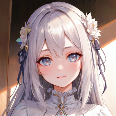 花のカチューシャを着けた少女