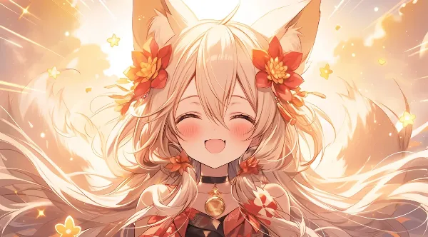 花咲く狐娘の黄金の喜び