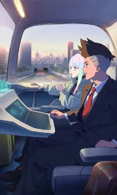 外の景色を見る二人
