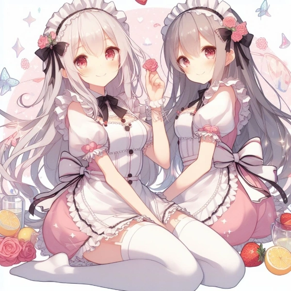 銀髪双子のメイドさん
