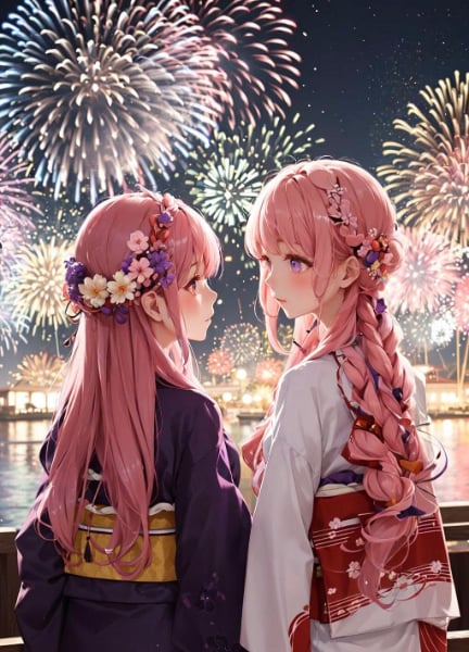 花火大会　「いや、花火みろよっ」な場面