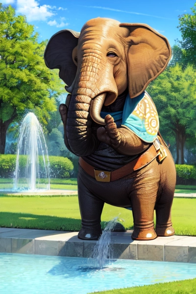 象🐘❓の水浴び🌊