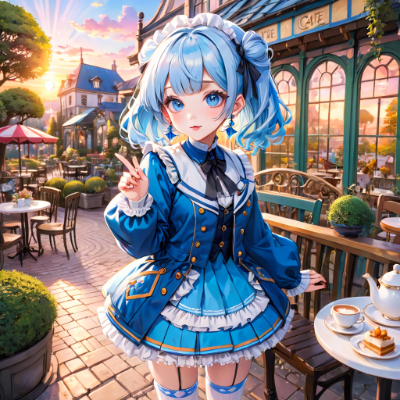 夕方の青髪さん