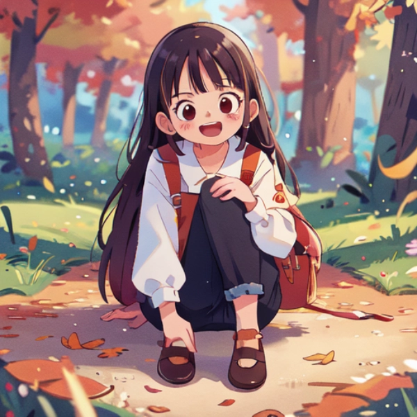 少女と紅葉狩り