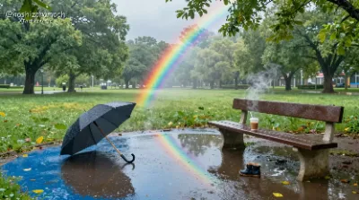 雨上がりの虹色と笑顔の余韻