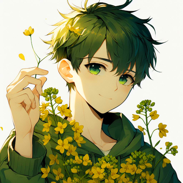 菜の花と黒髪短髪男性＊その5(2枚)