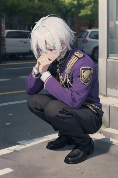 泣いている少年？青年