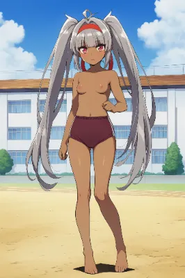 裸ブルマ+裸足の褐色娘さん