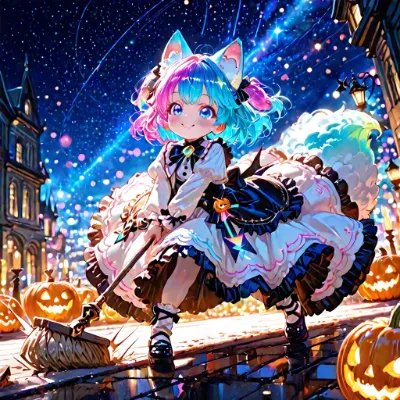 8枚）ハロウィン前の準備中