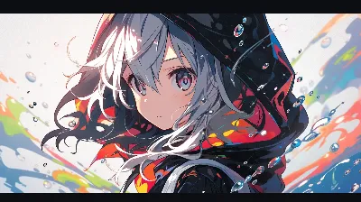水しぶきに輝く銀色の瞳
