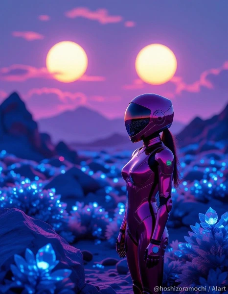 二つの太陽、クリムゾンの観測者 - Two Suns, Crimson Observer