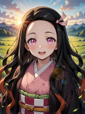 朝陽に微笑む鬼の少女