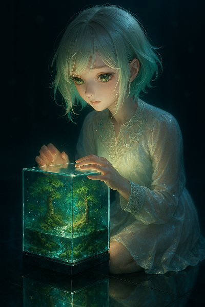 少女と輝く森の秘密の箱