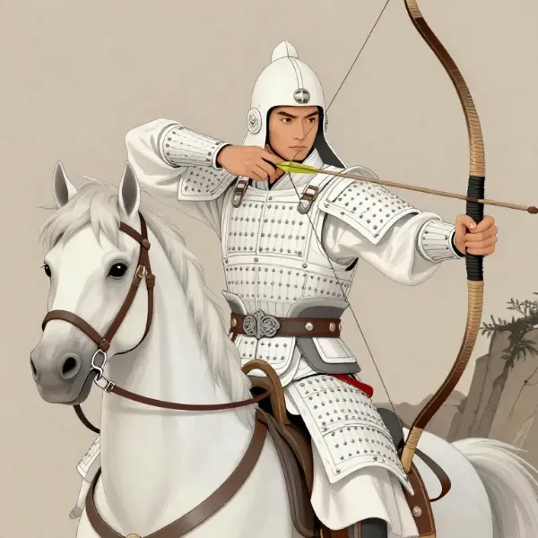 弓を引く白馬将軍・趙雲