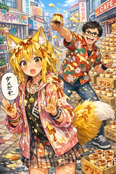 キツネ少女のハチミツ大惨事