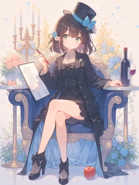 シルクハットの貞淑な画家