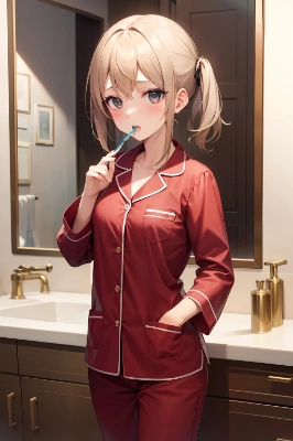 歯みがきする女の子