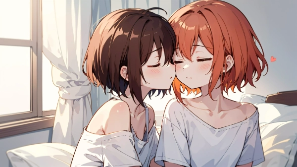 ベッドでいちゃいちゃ