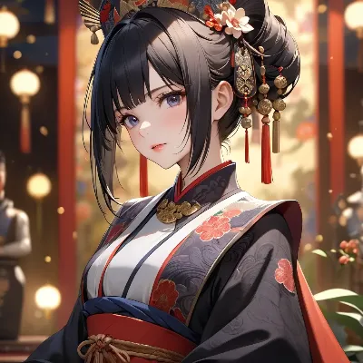 ランタンの光に浮かぶ美女